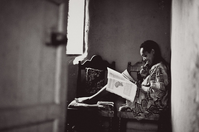 Zeway Ethiopian beautiful girl studying for school