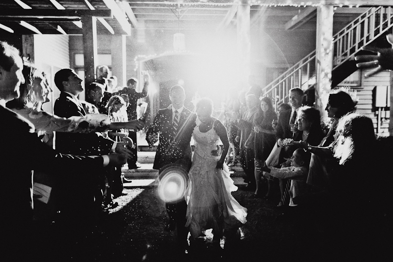 wedding exit at inn above onion creek