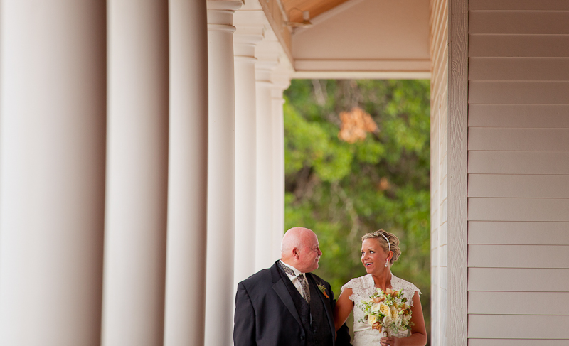 bride and father before wedding