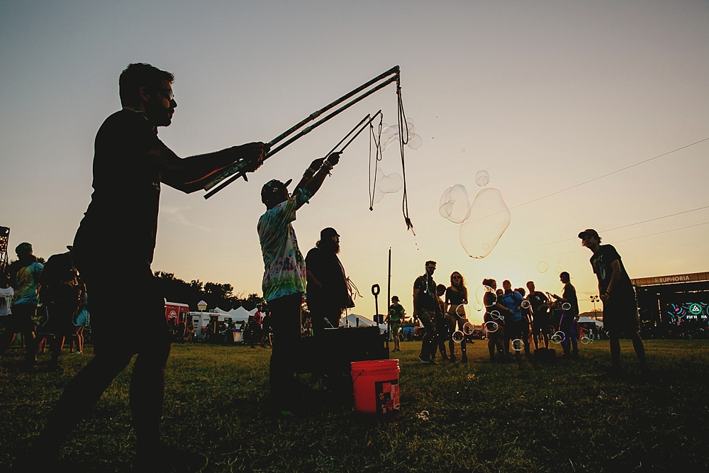 outdoor music festival bubbles