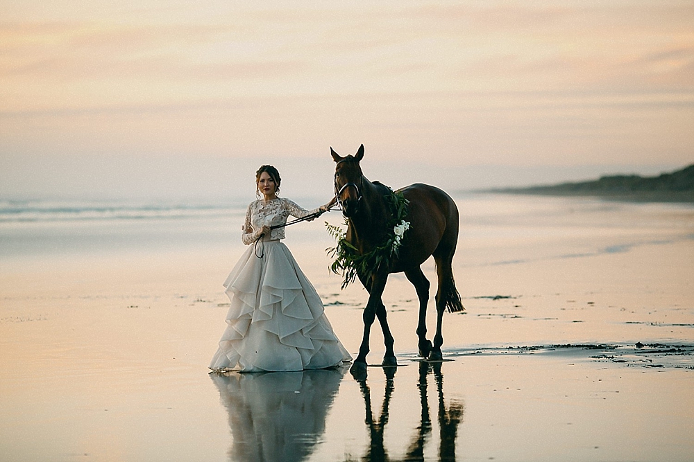 muriwai beach wedding portraits new zealand