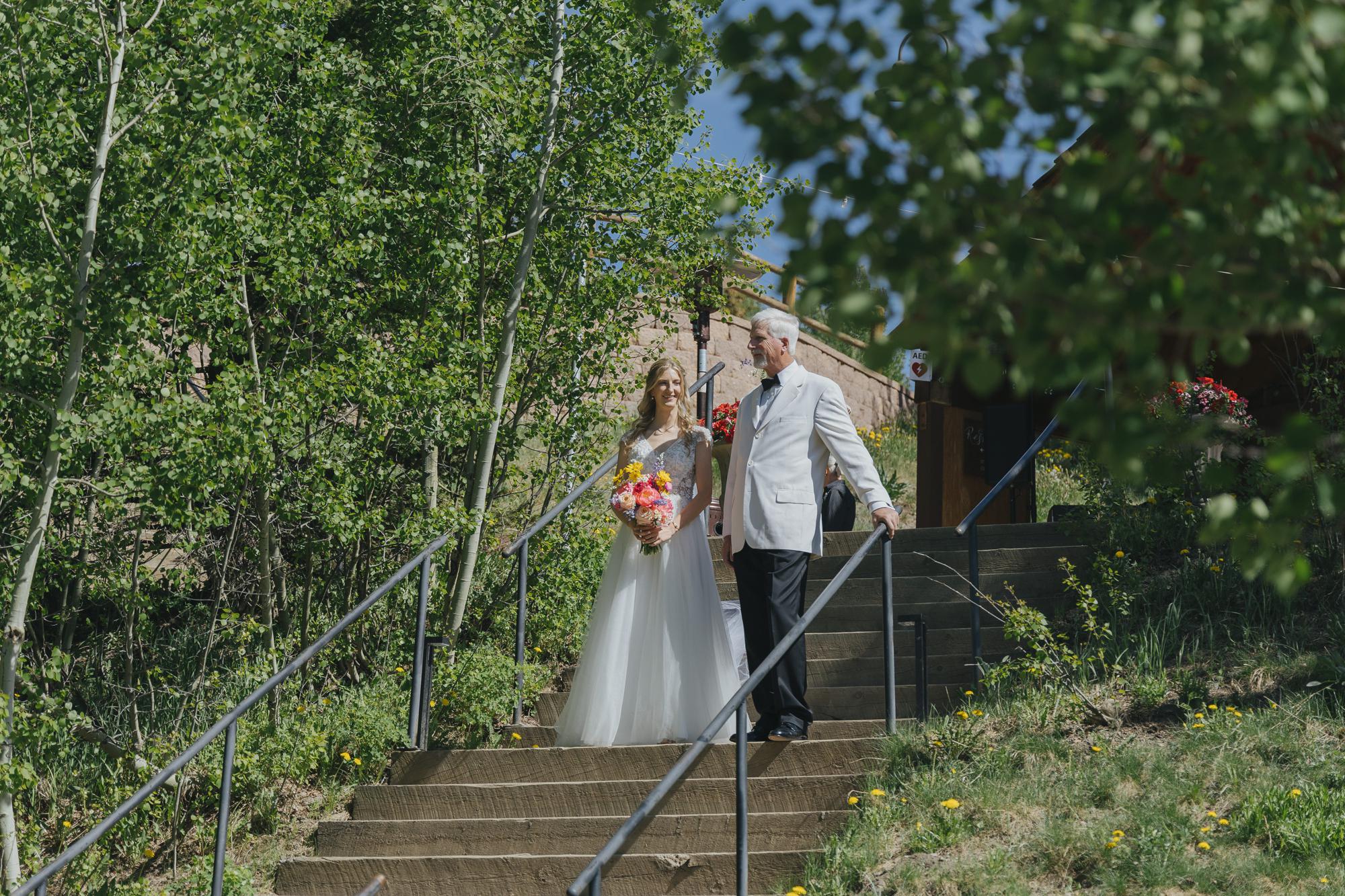 Bride walking down isle