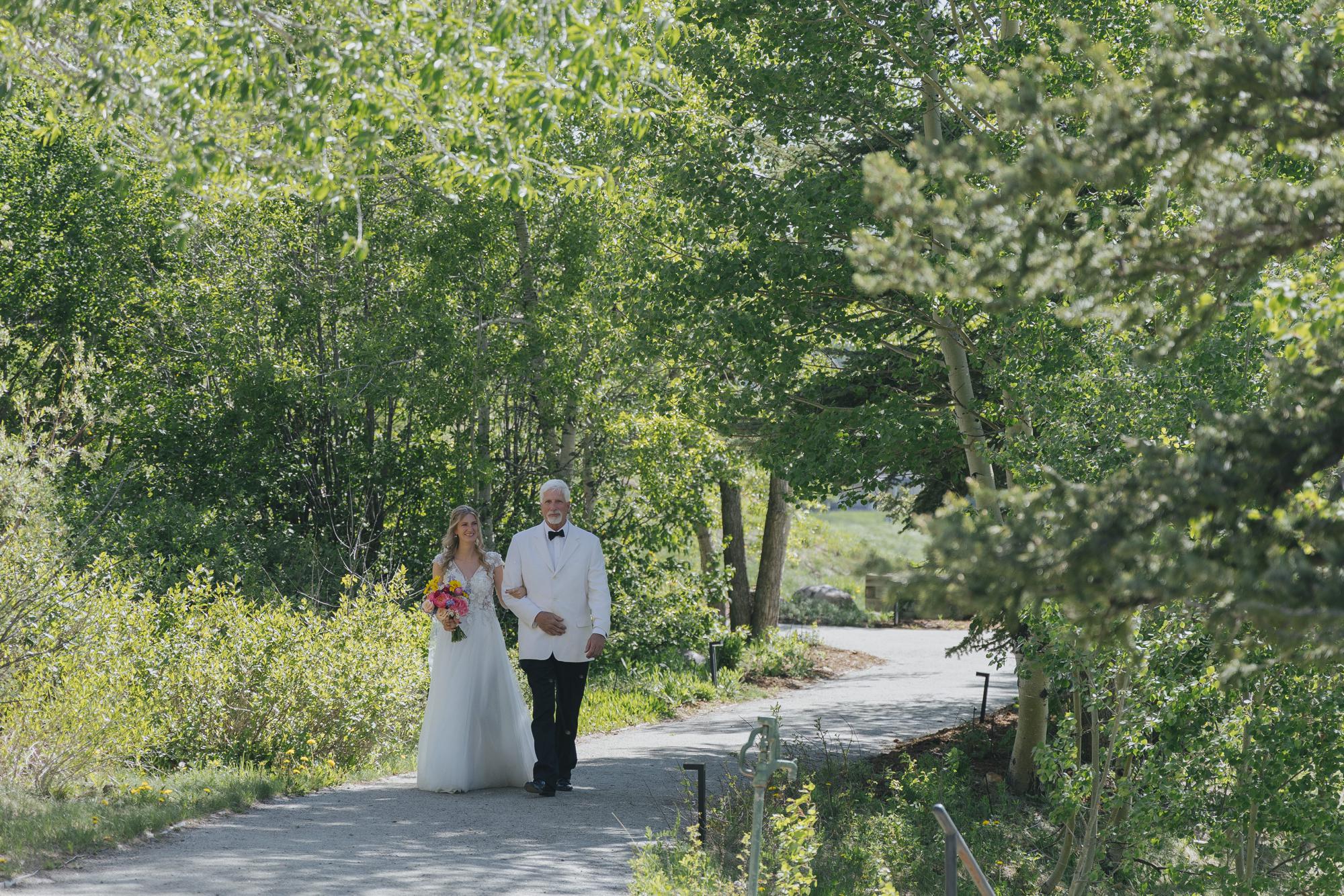 Bride walking down isle