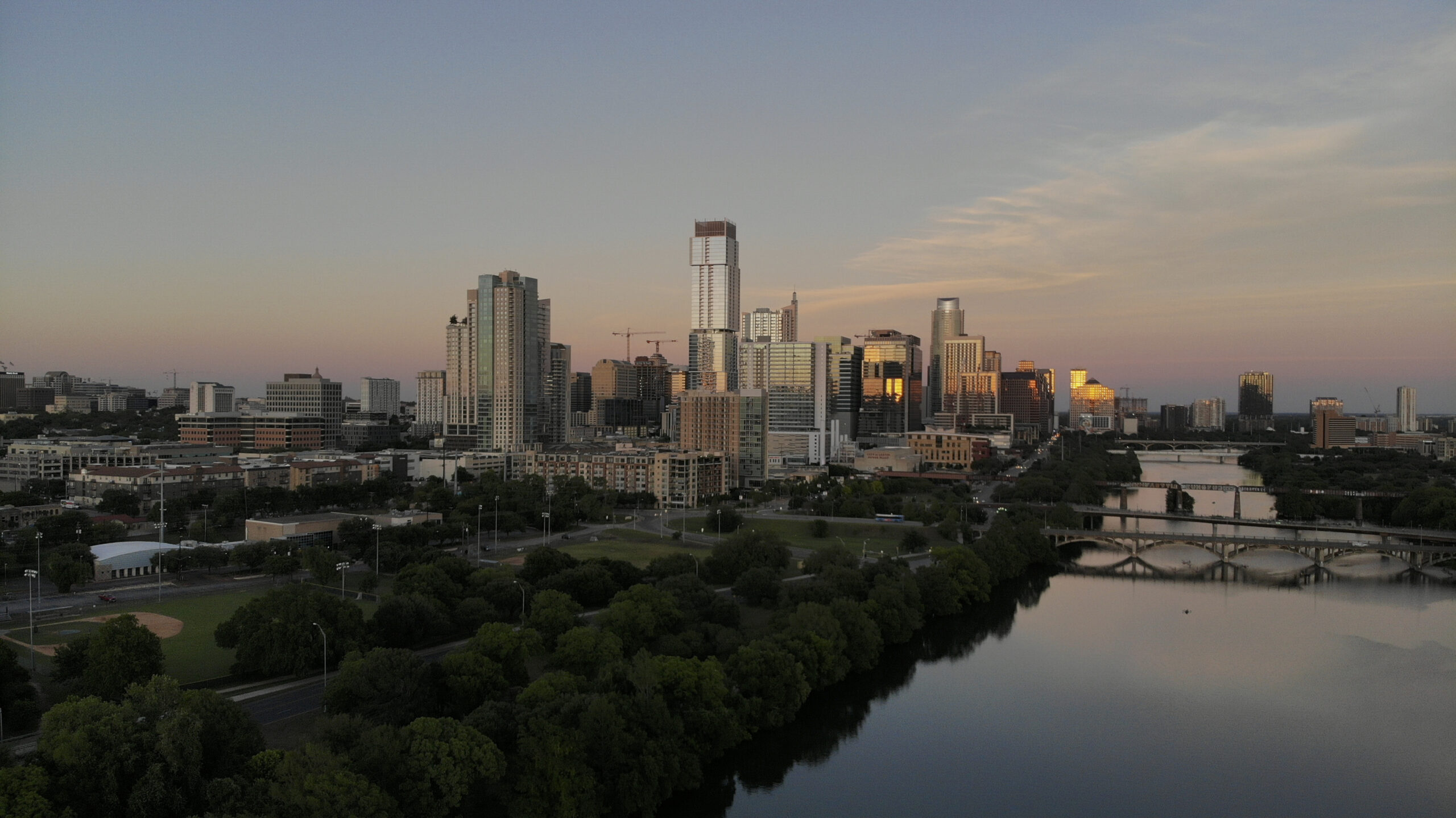 austin texas skyline drone photography